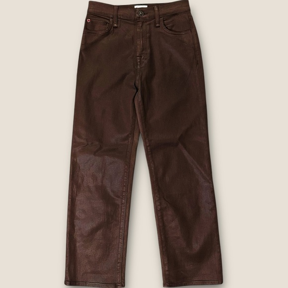 NWOT Hudson Jeans ‘Noa’ “Cocoa Bean” Brown High-Rise Straight Crop Jeans Size 25 - Picture 3 of 16